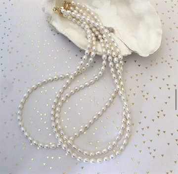 Friihof+Siig - White Pearl Kæde - Guld 